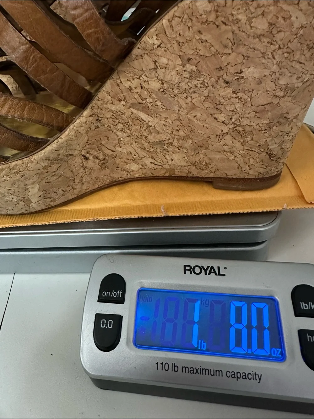 Tory Burch Tan Woven Leather Cork Platform Wedge Sandals Size 9M